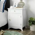 Red Barrel Studio® 1 - Drawer Nightstand in White Wood in Brown/White | 23.6 H x 17.7 W x 13.8 D in | Wayfair 9364C76A4CCE4E9281D6FA609479E990