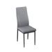 Latitude Run® Brisyn Solid Back Side Chair, Kitchen Chairs, Dining Table Chairs w/ Metal Legs Faux Leather/Upholstered in Gray/Black | Wayfair