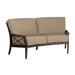 Woodard Andover Crescent Loveseat w/ Cushions Metal in Black/Brown | Outdoor Furniture | Wayfair 510463-92-22M