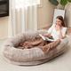 Dog Bed, Fluffy Dog Bed, Dog Bed With Sides, Bed For Humans BeanBag Dog , Giant Beanbag Dog Bed With Blanket, Washable Faux Fur Human Dog Bed For People Doze Off,for People, Families, Pets ( Color : K