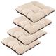 Superkissen24. Chair Cushions Seat Pads - Set of 4 45x45cm - Seat covers for Dining Chairs, Garden Chairs, Office Chairs - Outdoor/Indoor Chair Pillows - Waterproof - Beige Linen