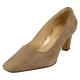 Van Dal Ladies Classic Court Shoes Ophelia - Stone Linen Print Nubuck Leather - UK Size 7 - EU Size 41 - US Size 9