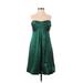Jump Apparel Cocktail Dress - A-Line: Green Print Dresses - Women's Size 0