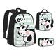 MEPED School Bookbags Set Cute Cow Polka Dot Student Backpack with Lunch Box and Pencil Case School Backpack Boys Girls