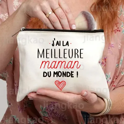 Trousse à cosmétiques imprimée française pour femmes trousse de maquillage trousse de toilette de