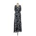 Thakoon Collective Casual Dress V Neck Short sleeves: Black Floral Dresses - Women's Size 0