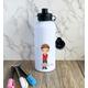 Personalised Red School Boy Sport Cap Water Bottle, Gym Bottle, Personalised Gift, Custom Back To Bottle