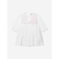 Sarah Louise Baby Girls Embroidered Dress In White Size 3 Mths