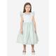 IAMe Girls Ruffle Detail A Line Dress In Green Size 12 Yrs