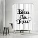 Alcott Hill® 71" x 74" Shower Curtain, Bless This Mess by Motivated Type Polyester in Blue/Pink | 71 H x 74 W in | Wayfair ALCT4337 27163047