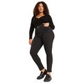 Trendyol Damen Jeans, hohe Taille, Enge Passform, Übergröße Hose, anthrazit, 44