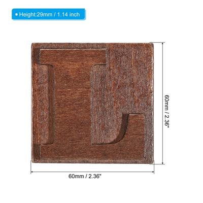 Letter Stamps Wood Rubber Stamp Character A-Z Vintage Alphabet Stamps - Brown