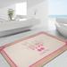 Pink/White Area Rug - East Urban Home Rectangle Guernon Machine Woven 3'3" x 4'11" Polyamide Area Rug in Beige/Cream/Pink | Wayfair