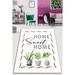 Green/White 118 x 59 x 0.31 in Area Rug - East Urban Home Fender Machine Made Power Loomed Cotton Area Rug in White/Green Cotton | Wayfair