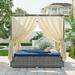 Latitude Run® Kidada 79.5" Wide Outdoor Patio Daybed w/ Cushions All - Weather Wicker/Wicker/Rattan in Gray | 78.6 H x 79.5 W x 59 D in | Wayfair