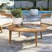 Modway Brisbane Teak Wood Outdoor Patio Coffee Table in Natural