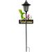 Crosslight Solar Hummingbird Welcome Sign | LED Waterproof Stake Light Statue Decoration for Garden Porch Pathway Yard (Black Warm White 34.45 inches)
