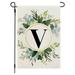 Personalized Spring Garden Flags 11.8x17.7 Double Sided Welcome Garden Flag Spring Summer Decor Indoor Outdoor Spring Flag with Family Name and Initial V