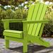 Outdoor Patio Folding HDPE Resin Adirondack Chair Apple Green