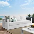 Modway Tahoe Outdoor Patio Powder-Coated Aluminum Sofa in White White