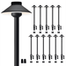 Gardenreet Brass Pathway Lights Black Low Voltage LED Landscape Path Lights 12V Outdoor Waterproof Landscape Lighting(Hat) for Walkway Driveway Garden Yard Without G4 Bulb(12 Pack)