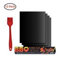 12 Pack Grill Mat Barbecue Grill Mesh Mats Teflon BBQ Grill Mats Reusable Baking Mats Free Silicone Brush