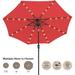 ABCCANOPY 10.5ft Patio Solar Umbrella LED Outdoor Umbrella with Tilt and Crank Red