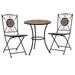 3 Piece Bistro Set Ceramic Tile Orange/Gray