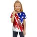 American Flag For Children Toddler 3D Graphic Printed Tees Boys Girls Novelty Short Sleeve T Shirts Unisex Casual Girls Short Sleeve Kids Casual Soft Blouse 4Th Of July Tops Shirt Red 120