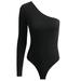 Jumpsuits For Women Summer Solid Color Asymmetric One Shoulder Long Sleeve Bodysuit Rompers For Women Summer Plus Size