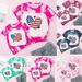 Lovskoo 2024 Mom And Daughter Matching Outfits Kids Boys Girls Short Sleeve T-Shirt Toddler Parent-Child Summer 4th of July Fashion Independence Day Mother S Day Wear Kid Hot Pink 3-4 Years