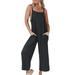 Womens Jumpsuits And Rompers Dressy Sleeveless Loose Solid Color Strap Loose Summer Rompers For Women 2023 Dressy