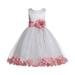 Ekidsbridal Ivory Floral Rose Petals Tulle Flower Girl Dress Christening Father Daughter Dance Recital Ballroom Gown for Wedding 007 6