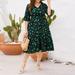 WQJNWEQ Clearance Sundresses For Women Women Oversize Summer Casual Short Sleeve V Neck Printed Sleeve Dresses Loose Dress