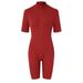 Vedolay Womens Jumpsuit Women s Basic Solid Turtleneck Long Sleeve Bodysuits Jumpsuits Stretchy Romper Red L