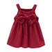 Pimfylm Going Out Dresses For Toddler Toddler Girl Ruffled Sleeve Dress Cotton Linen Halter Sleeveless Kid Casual Summer Sundress 2023 Red 2-3 Years