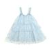 Pimfylm Pretty Garden Dresses Toddler Baby Girl Summer Cotton Linen White Dresses Bow Straps Sleeveless with Pockets Little Girls Beach Sundress purified cotton Blue 12-18 Months