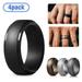 4Pack Silicone Wedding Rings for Men Breathable Mens Rubber Wedding Bands Size 11/10/9inch Multi-colored Wedding Rings for Anniversary Birthday Festival Weddings