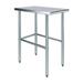 AmGood 18 Long x 30 Deep Stainless-Steel Work Table Open Base Workstation Metal Work Bench