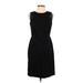 Ann Taylor LOFT Casual Dress - Sheath Crew Neck Sleeveless: Black Print Dresses - Women's Size 0