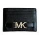 Michael Kors Reed Large Card Holder Wallet MK Signature Logo Leather, Black, Card Holder
