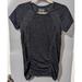 Athleta Tops | Athleta Dark Gray Space Dye Fastest Track T Shirt Ruched Short Sleeve Size M | Color: Gray | Size: M