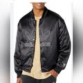 Adidas Jackets & Coats | New Adidas Originals Men's Adicolor Trefoil Satin Bomber Jacket. 14 | Color: Black/White | Size: M