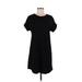 Shein Casual Dress - Shift Crew Neck Short sleeves: Black Print Dresses - Women's Size Medium