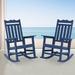 Latitude Run® Drenda Rocking Chair Outdoor Chair Plastic Single Rocking Chairs All-Weather Resin Lounge Chair for Patio Plastic in Blue | Wayfair