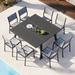 Hokku Designs Aalaiya Rectangular 8 - Person 57.3" Long Aluminum Outdoor Dining Set Metal in Black | 57.3 W x 39.6 D in | Wayfair