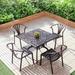 Canora Grey Ruben Square 4 - Person Aluminum Outdoor Dining Set Metal in Gray | 37 W x 37 D in | Wayfair 7CEF9F1899694F2696C71BDCD411E1DC