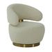 Barrel Chair - Everly Quinn 29 inches Wide Velvet Swivel Barrel Chair Velvet in White | 30 H x 29 W x 28 D in | Wayfair