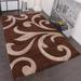 Brown 114 x 79 x 0.47 in Area Rug - Winston Porter Kaytor Abstract Machine Woven Area Rug in | 114 H x 79 W x 0.47 D in | Wayfair