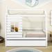 Hokku Designs Balqees Twin Size House Daybed w/ Trundle Wood in White | 74 H x 41 W x 80 D in | Wayfair 34A48060EF464A41AC31935B67FD5245